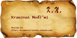 Krasznai Noémi névjegykártya